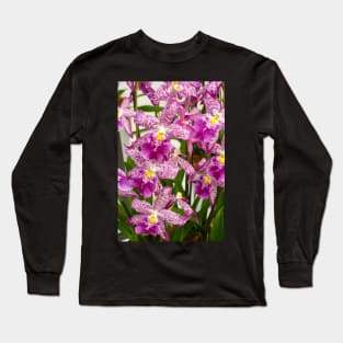 Purple Leopard Orchids Long Sleeve T-Shirt